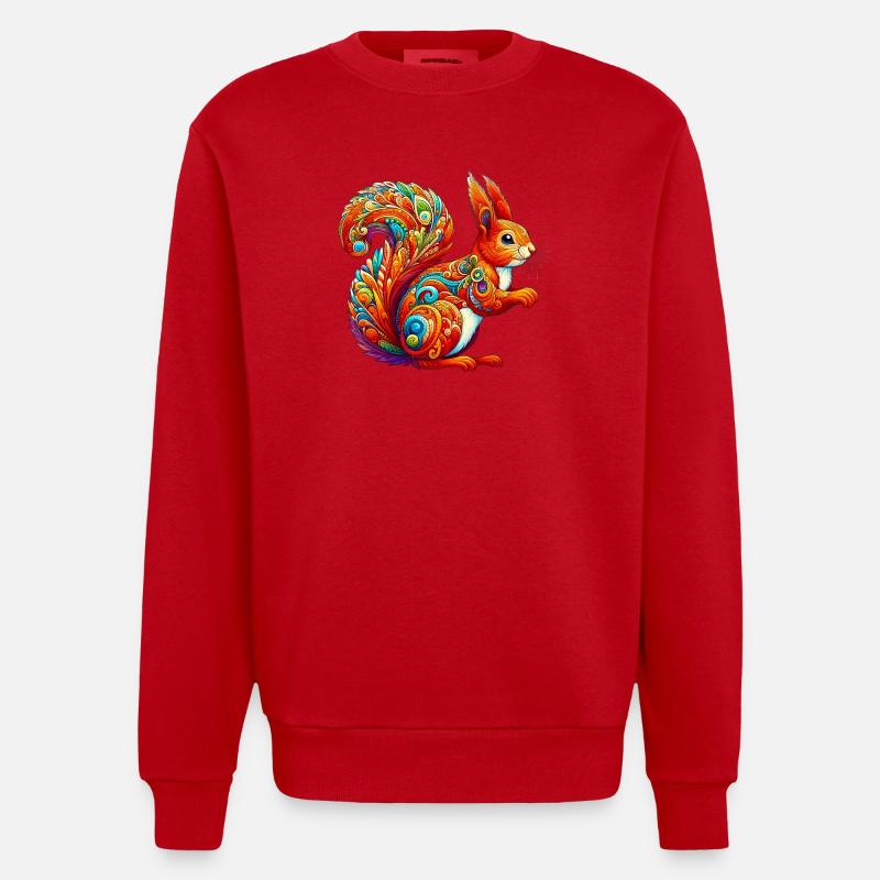 Eichhörnchen - Heavyweight Oversized Organic Crew Neck Made in EU - Rot