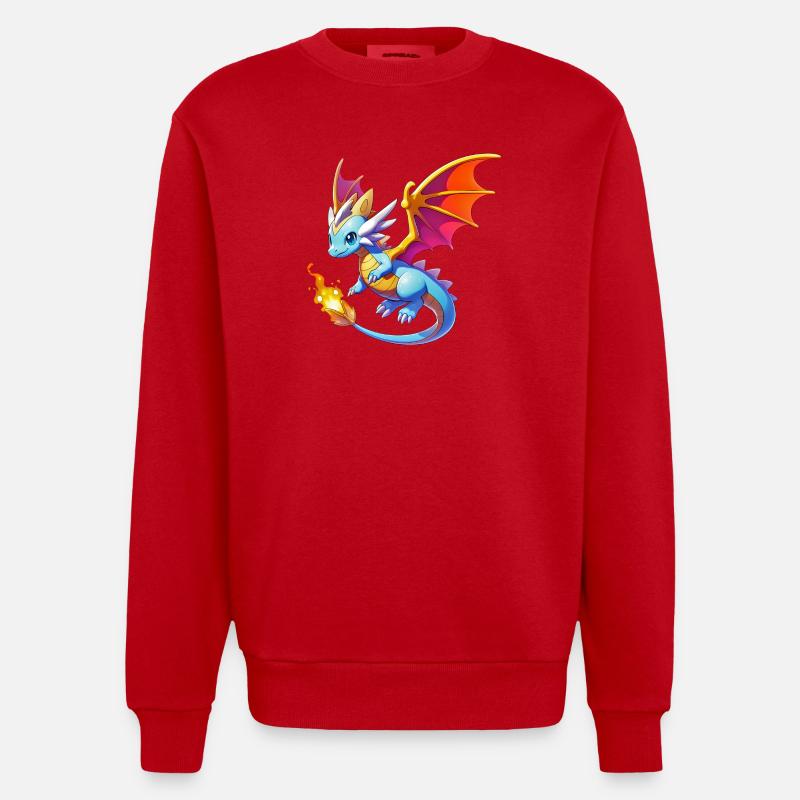 Dragon - Sweat bio épais oversize fabriqué en UE - rouge