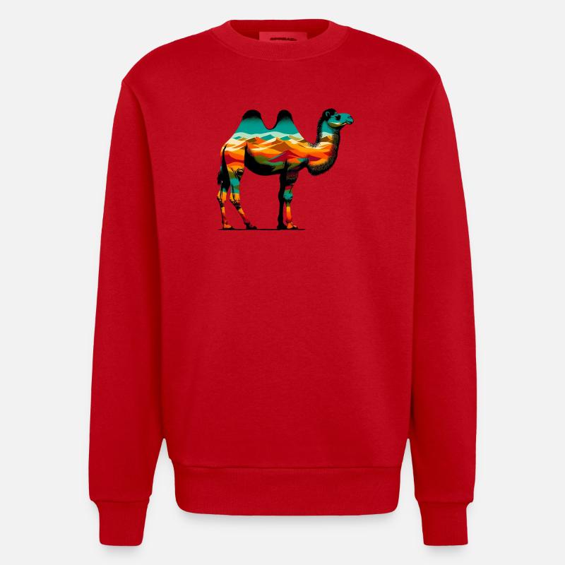 Kamel - Heavyweight Oversized Organic Crew Neck Made in EU - Rot