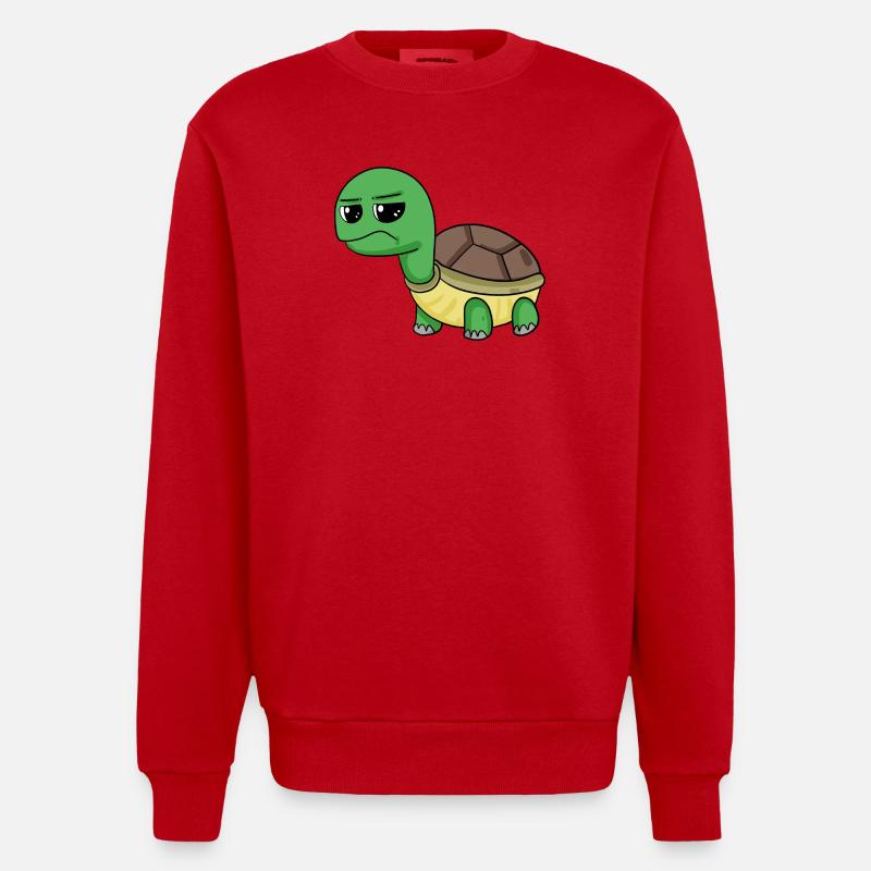 Turtle - Heavyweight Oversized Organic Crew Neck Made in EU - red