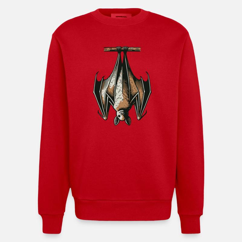 Chauve-souris - Sweat bio épais oversize fabriqué en UE - rouge