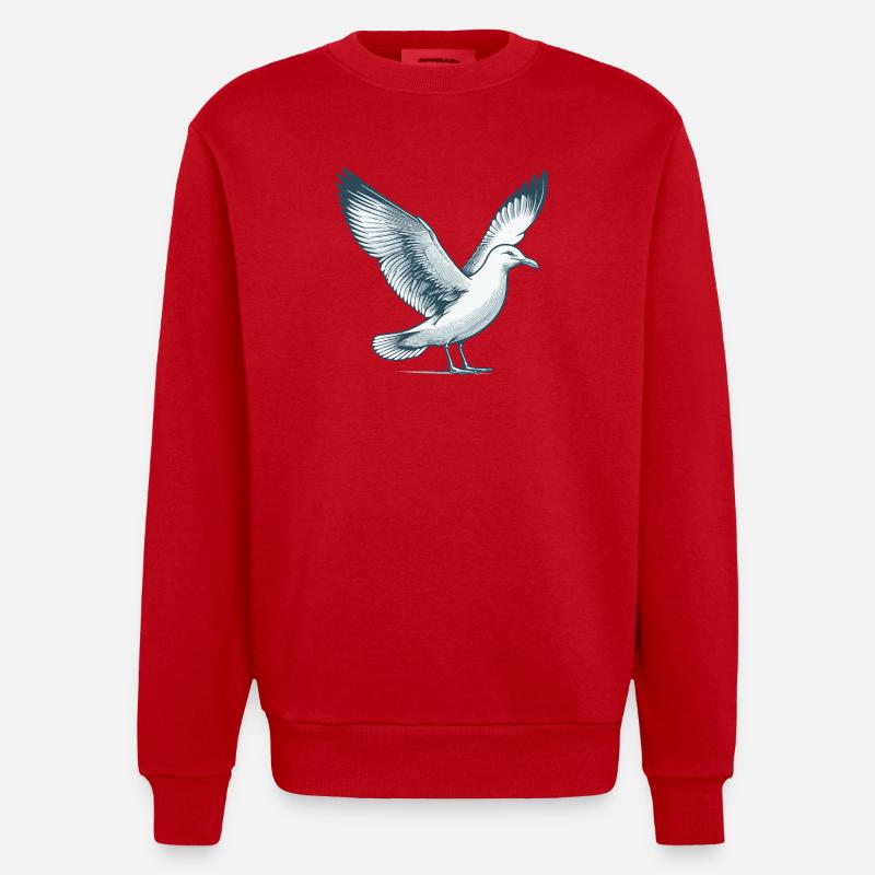 Mouette - Sweat bio épais oversize fabriqué en UE - rouge