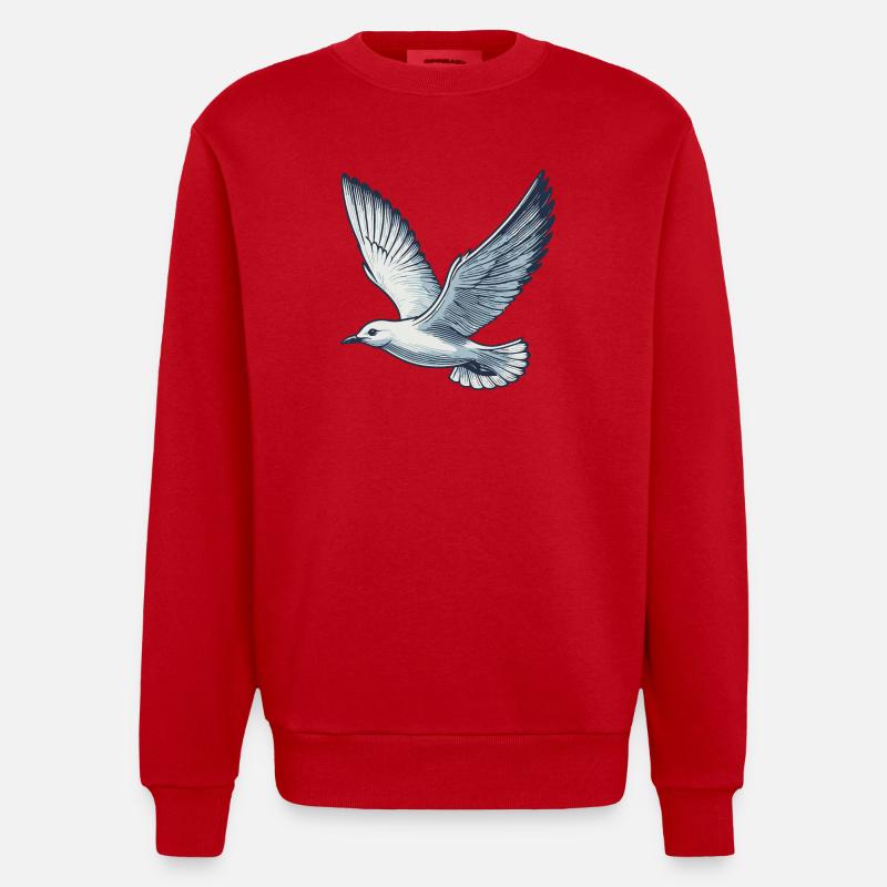 Mouette - Sweat bio épais oversize fabriqué en UE - rouge