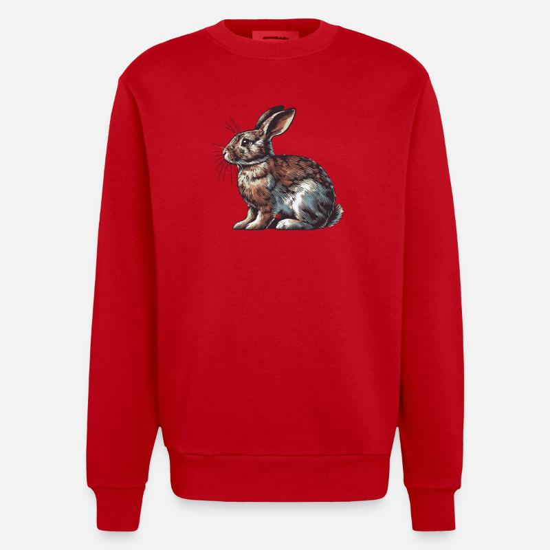 Lièvre - Sweat bio épais oversize fabriqué en UE - rouge