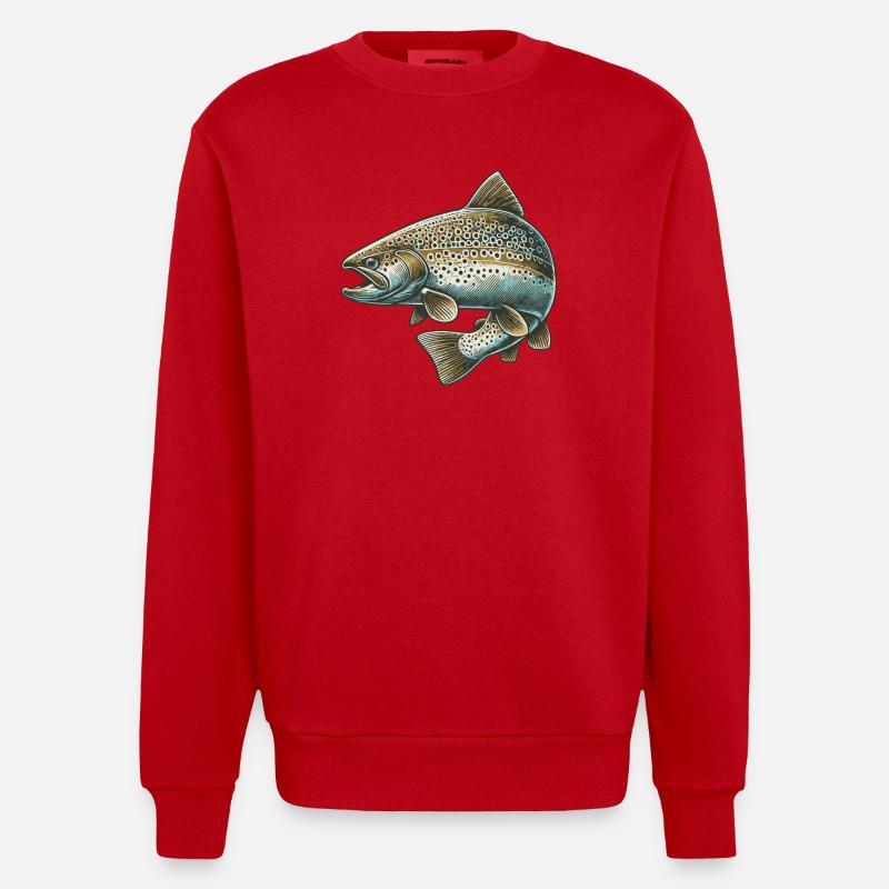 Saumon - Sweat bio épais oversize fabriqué en UE - rouge