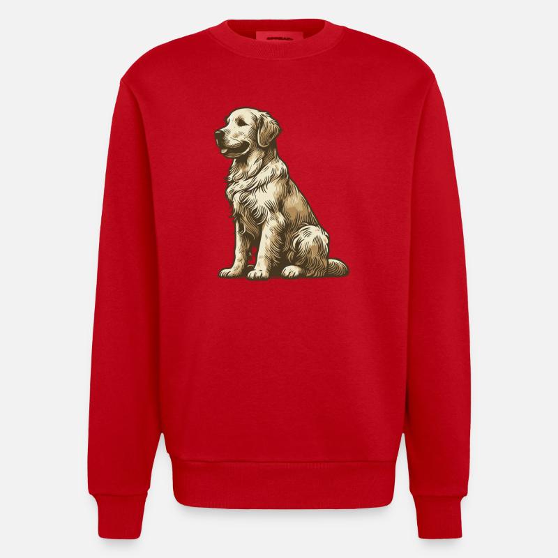 Golden retriever - Sweat bio épais oversize fabriqué en UE - rouge