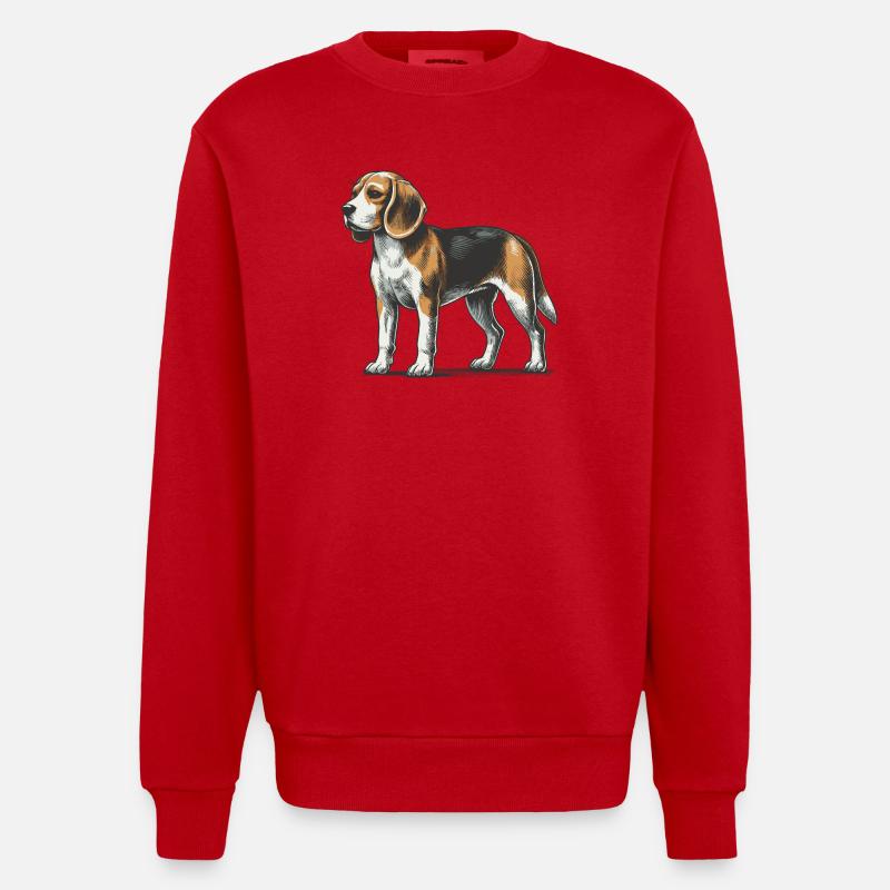 Beagle - Heavyweight Oversized Organic Crew Neck Made in EU - Rot