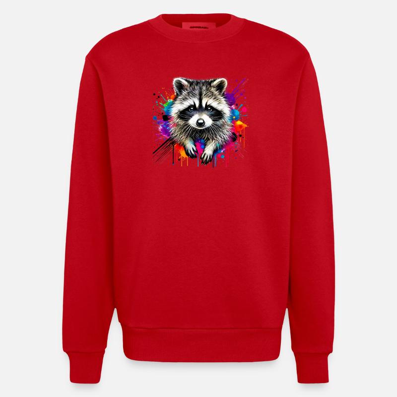 Raton laveur - Sweat bio épais oversize fabriqué en UE - rouge