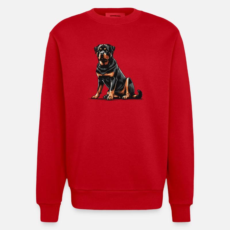 Rottweiler - Sweat bio épais oversize fabriqué en UE - rouge