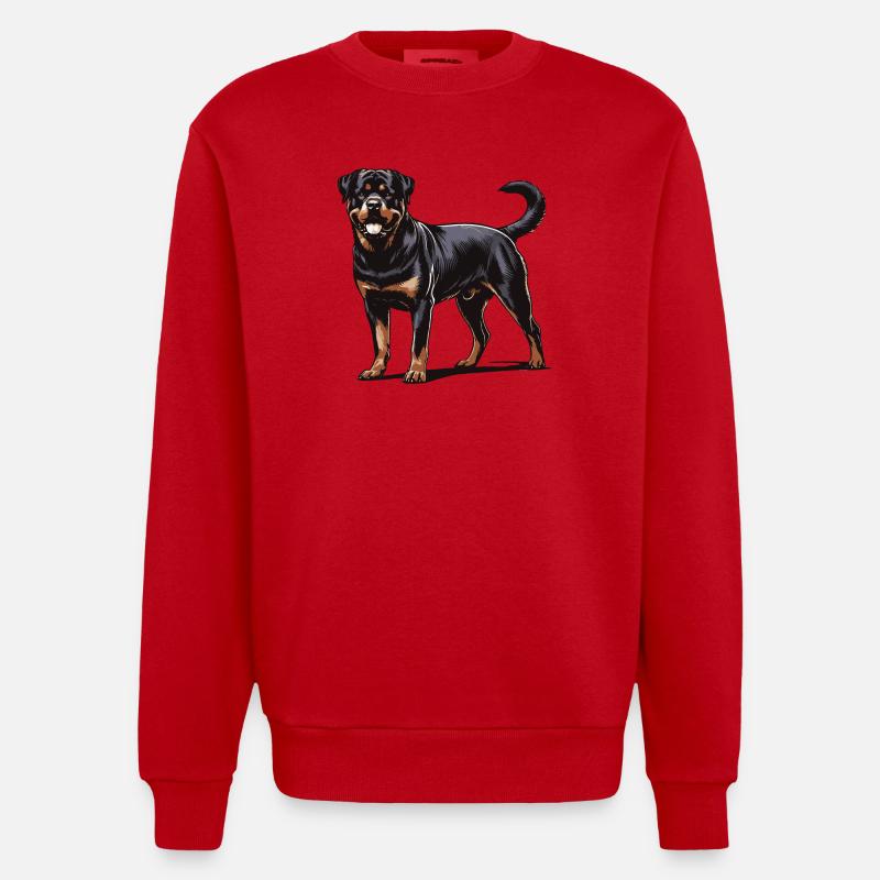 Rottweiler - Sweat bio épais oversize fabriqué en UE - rouge