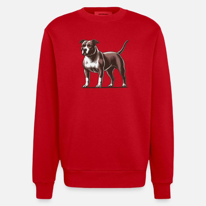 Pitbull - Sweat bio épais oversize fabriqué en UE - rouge