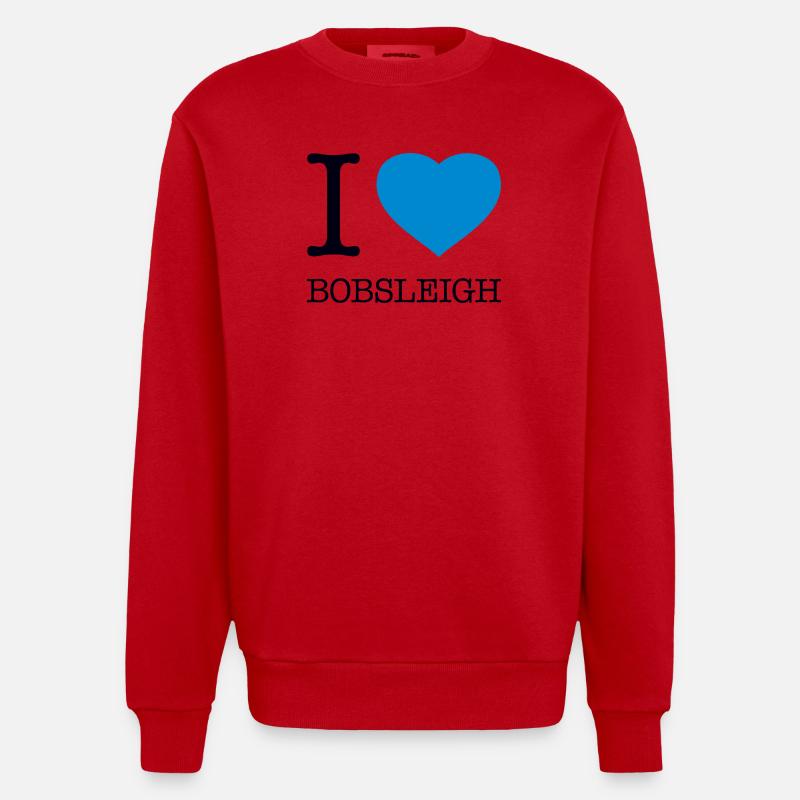 J’ADORE LE BOBSLEIGH Bobfahren - Sweat bio épais oversize fabriqué en UE - rouge