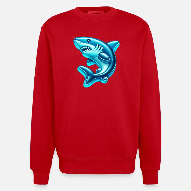 Requin - Sweat bio épais oversize fabriqué en UE - rouge
