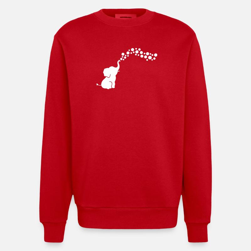 Verspielter Elefant, der Blasen bläst - Heavyweight Oversized Organic Crew Neck Made in EU - Rot