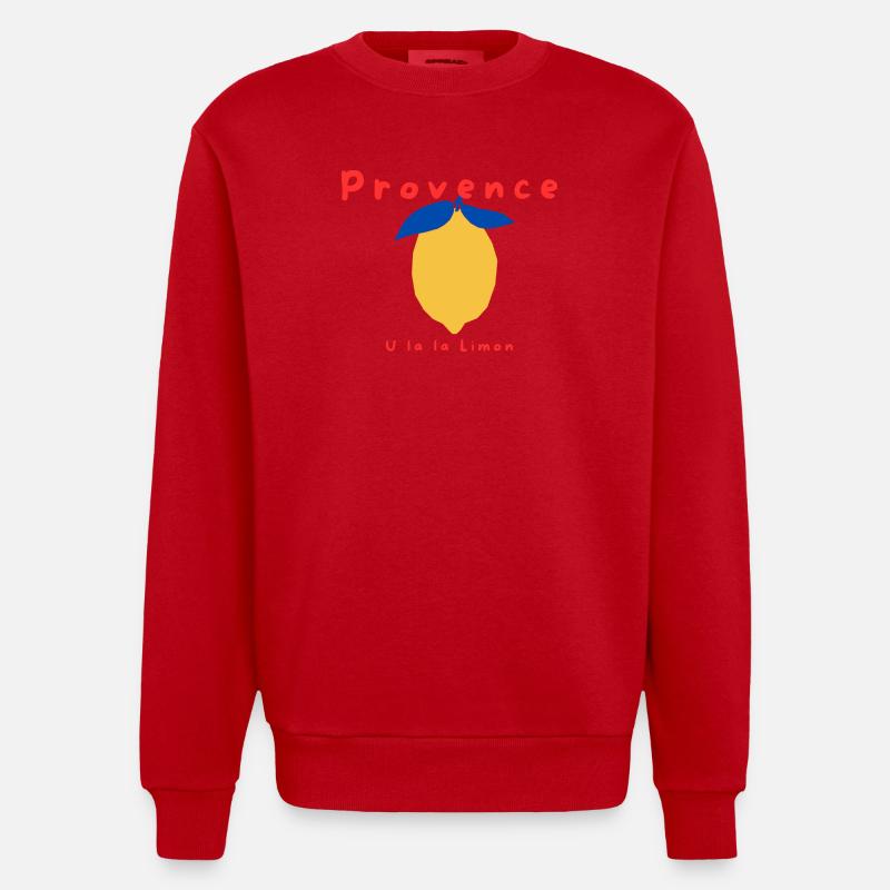 U la la Limon | Provence - Sweat bio épais oversize fabriqué en UE - rouge