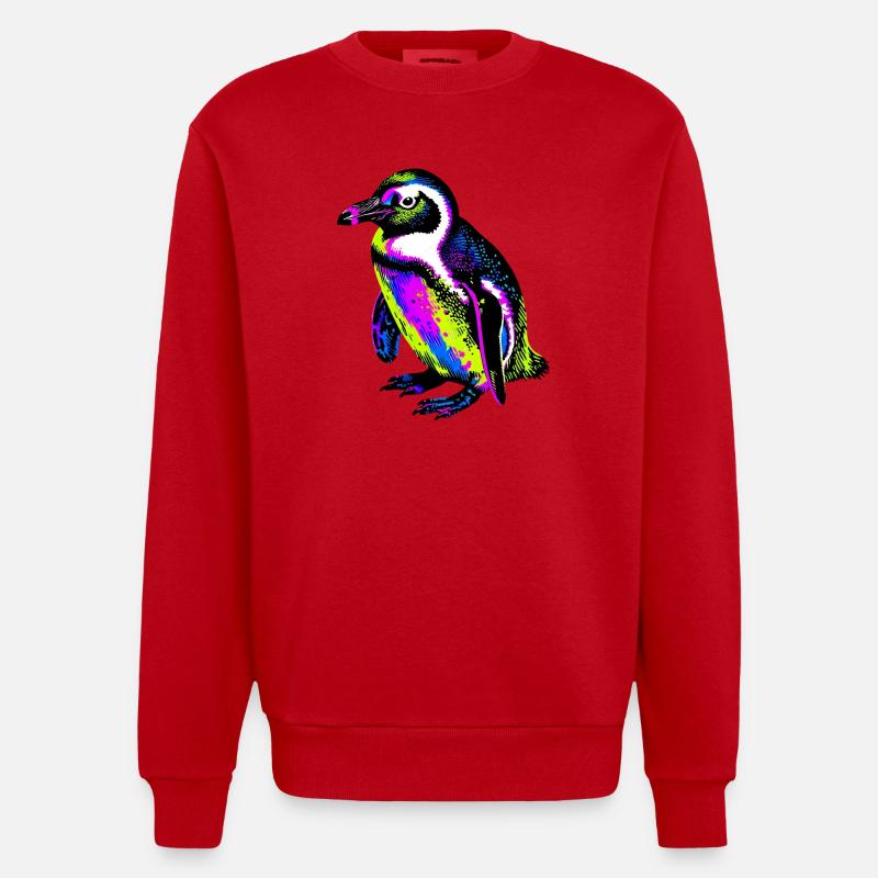 Pinguin - Heavyweight Oversized Organic Crew Neck Made in EU - Rot