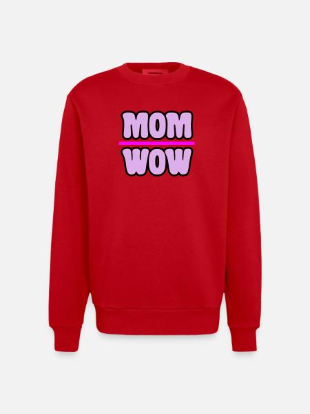 mom - Heavyweight Oversized Organic Crew Neck Made in EU - red