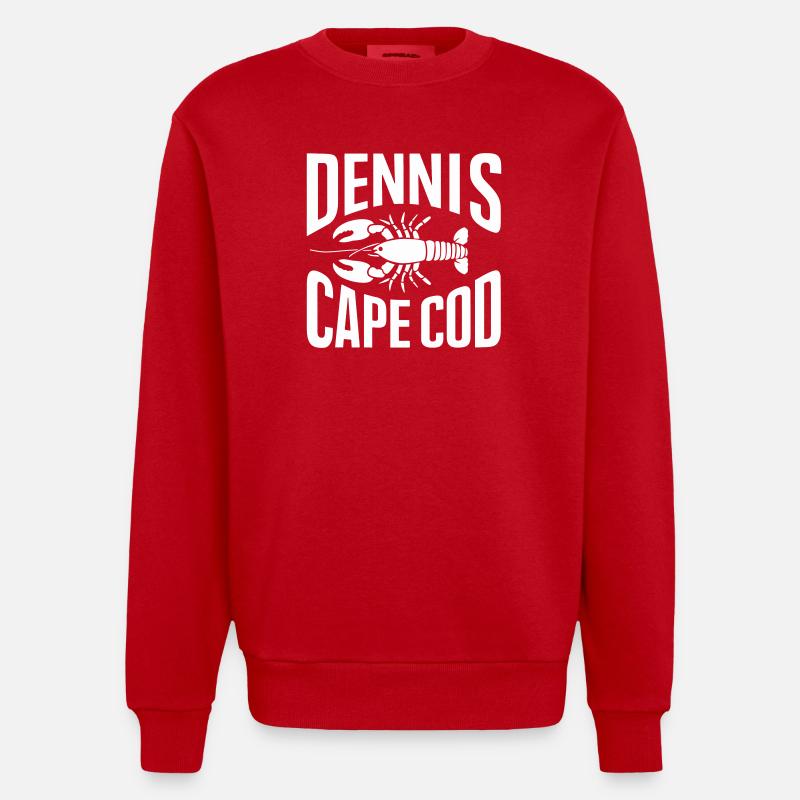 Dennis Cape Cod Lobster - Heavyweight Oversized Organic Crew Neck Made in EU - red