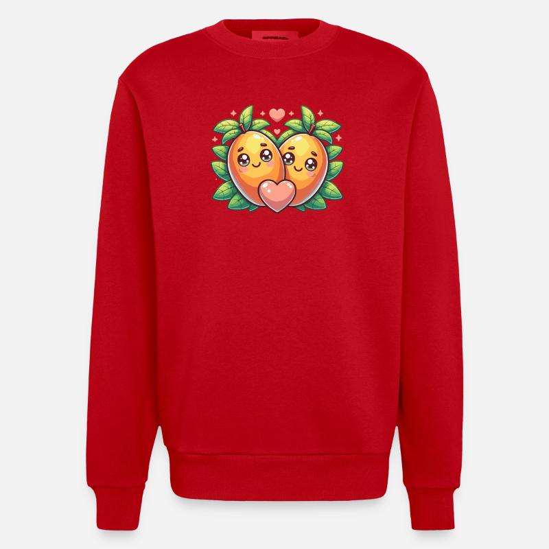 Süßes Mango Design - Paar Geschenk - Heavyweight Oversized Organic Crew Neck Made in EU - Rot
