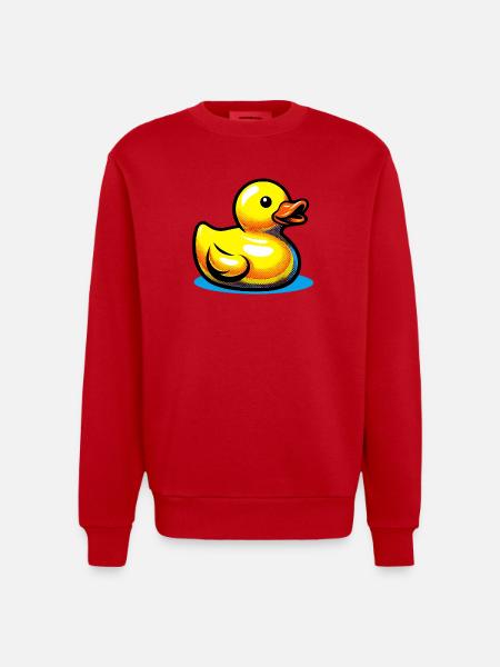 Duckling Duck Duck Duck - Heavyweight Oversized Organic Crew Neck Made in EU - red