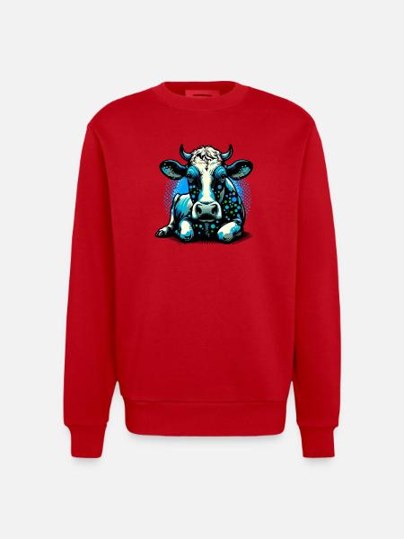 Vache - Sweat bio épais oversize fabriqué en UE - rouge
