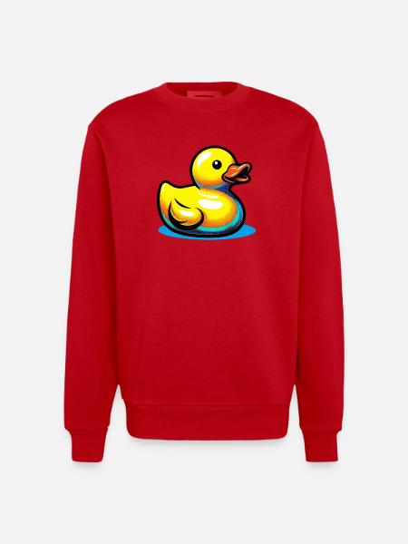 Duckling Duck Duck Duck - Heavyweight Oversized Organic Crew Neck Made in EU - red