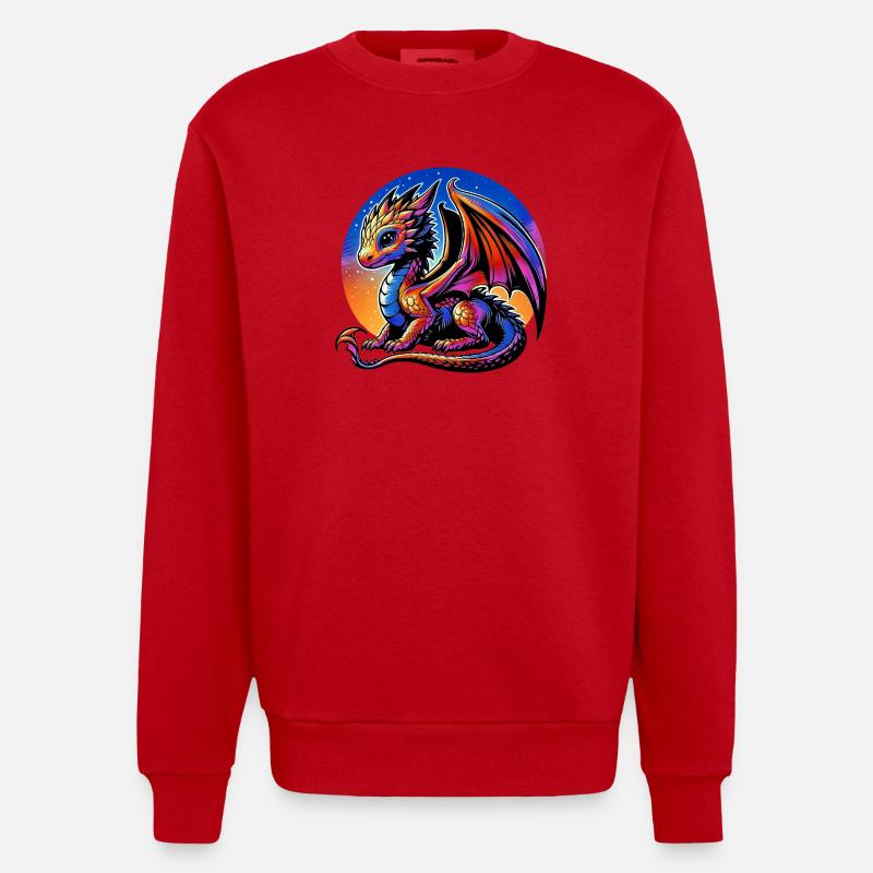 Dragon - Sweat bio épais oversize fabriqué en UE - rouge