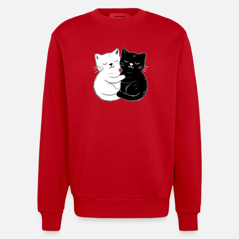 Chats mignons – simples et élégants - Sweat bio épais oversize fabriqué en UE - rouge