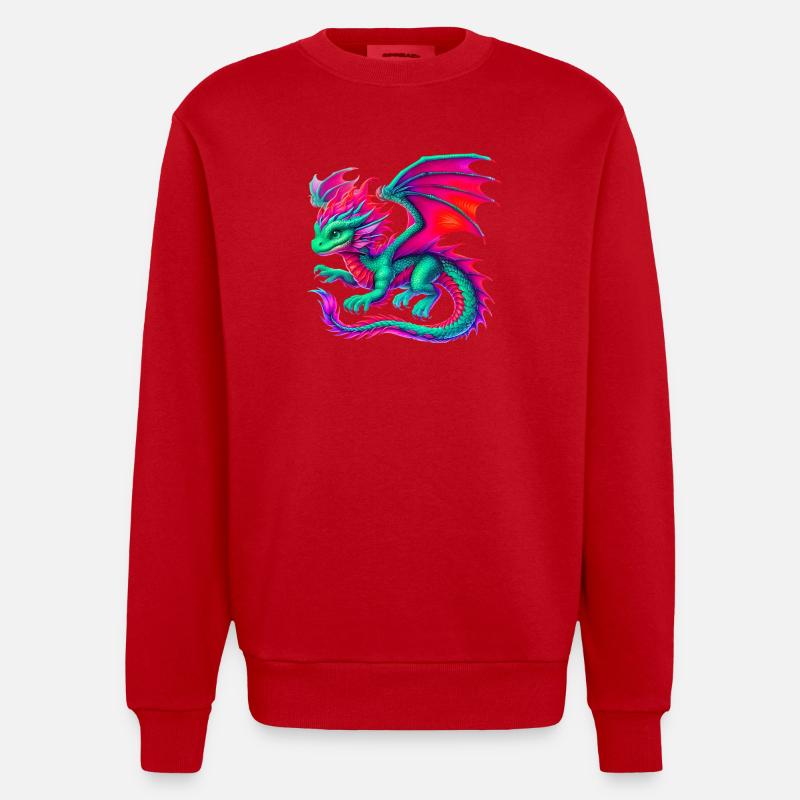 Dragon - Sweat bio épais oversize fabriqué en UE - rouge