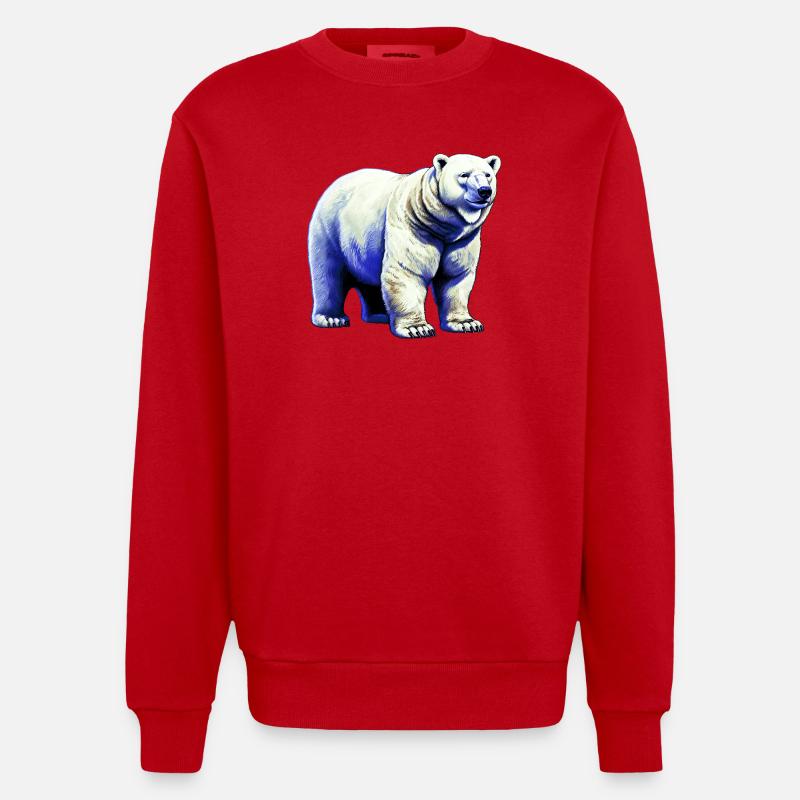 Weißer Eisbär - Heavyweight Oversized Organic Crew Neck Made in EU - Rot