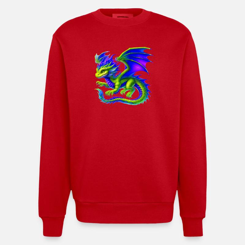 Dragon - Sweat bio épais oversize fabriqué en UE - rouge
