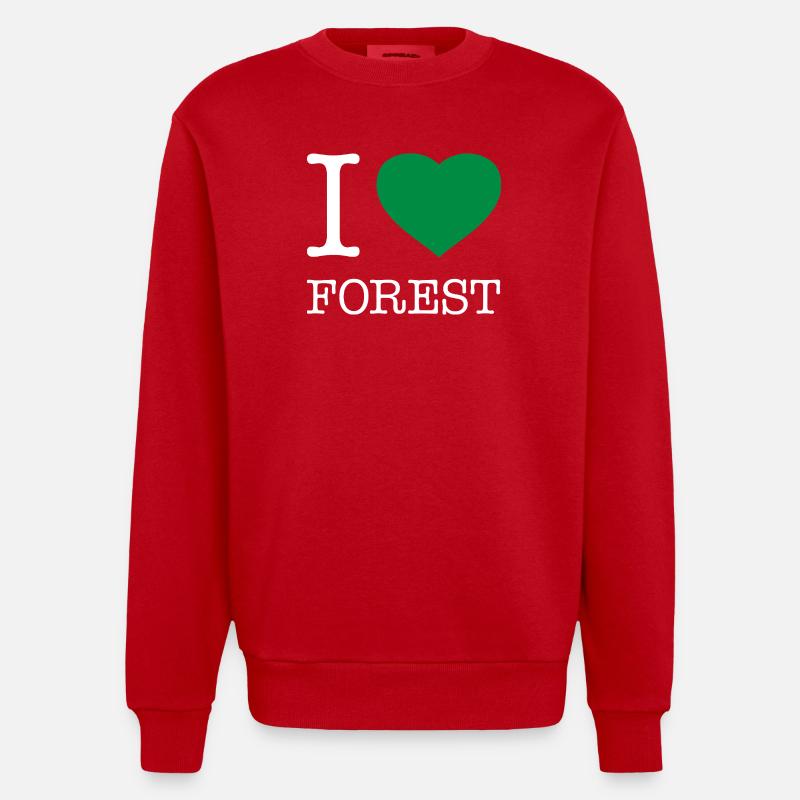 J’ADORE LA FORÊT - Sweat bio épais oversize fabriqué en UE - rouge
