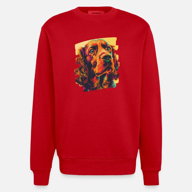 Cocker Spaniel - Heavyweight Oversized Organic Crew Neck Made in EU - Rot