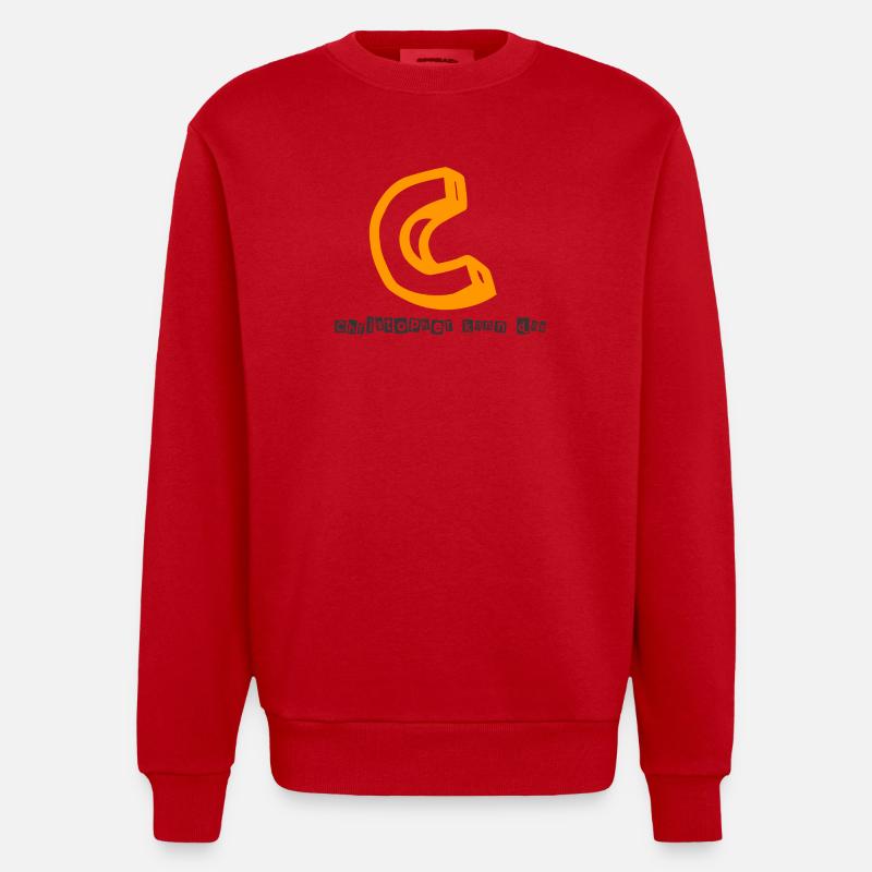 Christopher kann das Abstrakter Kaugummi-Print - Heavyweight Oversized Organic Crew Neck Made in EU - Rot