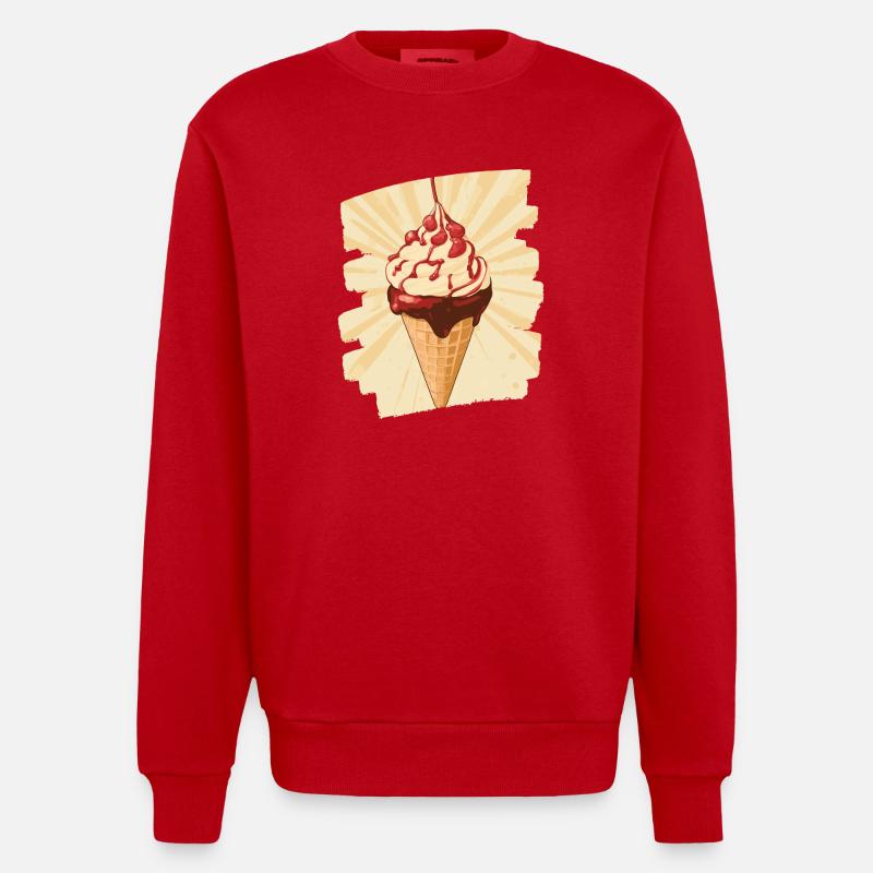 Eiscreme Eis - Heavyweight Oversized Organic Crew Neck Made in EU - Rot