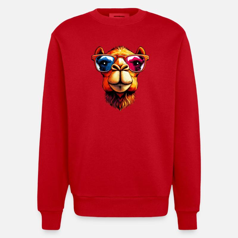 Kamel - Heavyweight Oversized Organic Crew Neck Made in EU - Rot