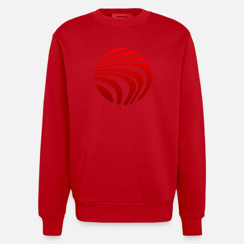 Psychedelic Pattern Red Gradient - Heavyweight Oversized Organic Crew Neck Made in EU - red
