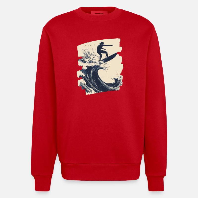 Surfeur Surf Planche de surf Surf - Sweat bio épais oversize fabriqué en UE - rouge