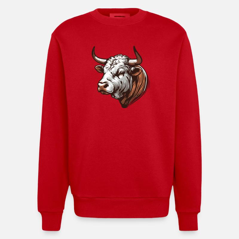 Stier - Heavyweight Oversized Organic Crew Neck Made in EU - Rot