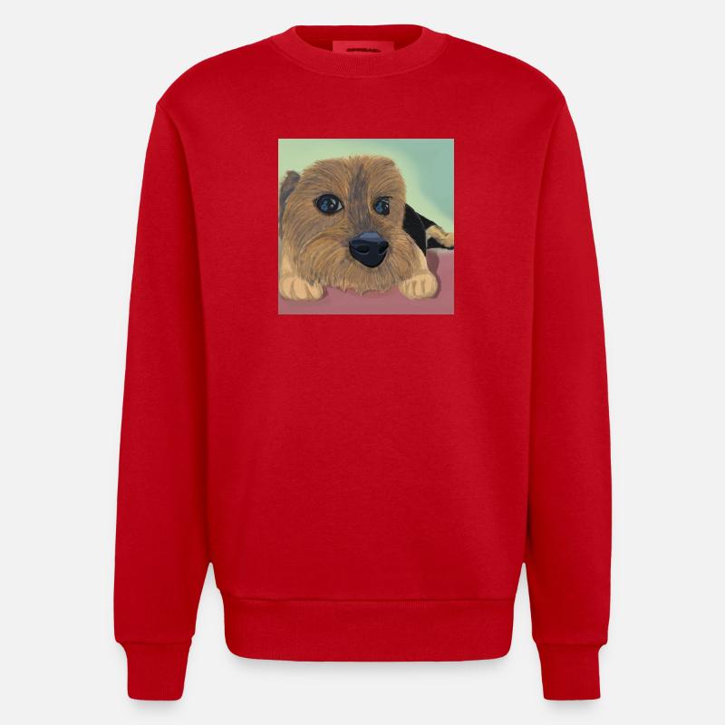 Hundeaugen oder Liebesreflex - Heavyweight Oversized Organic Crew Neck Made in EU - Rot