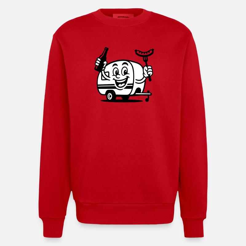 Its Camping Time - Heavyweight Oversized Organic Crew Neck Made in EU - Rot