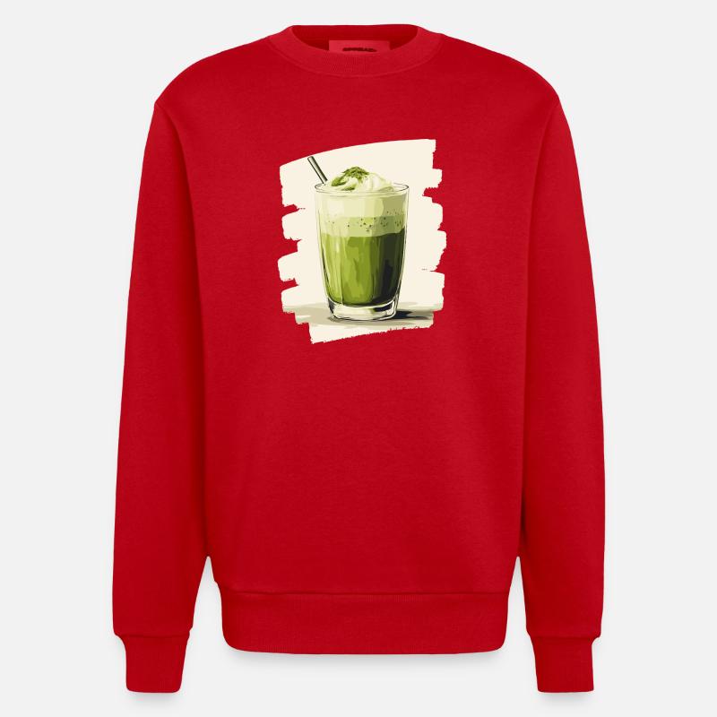 Matcha Latte Lover Thé vert - Sweat bio épais oversize fabriqué en UE - rouge
