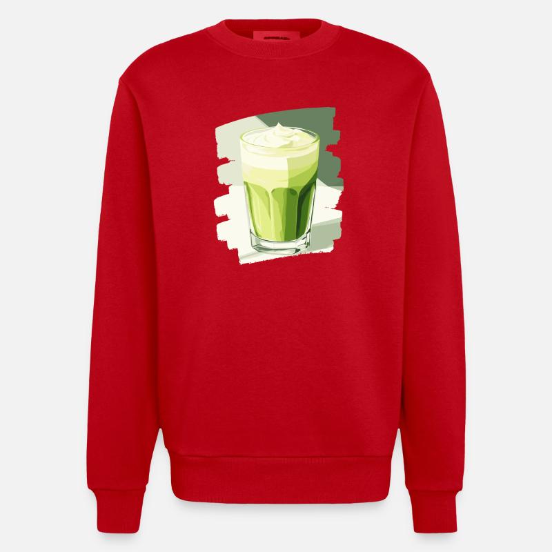 Matcha Latte Lover Thé vert - Sweat bio épais oversize fabriqué en UE - rouge