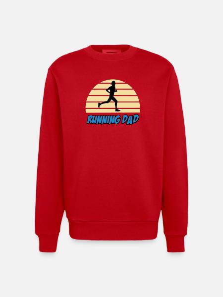 Running dad - Sweat bio épais oversize fabriqué en UE - rouge