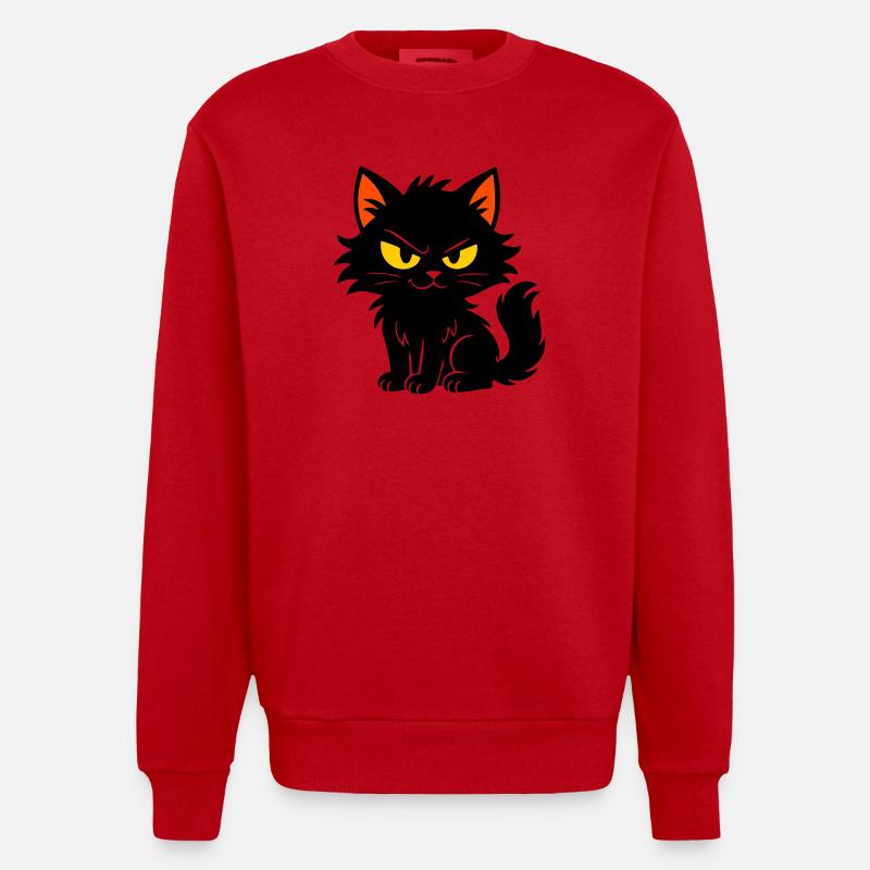 Sweet kitten - Heavyweight Oversized Organic Crew Neck Made in EU - red