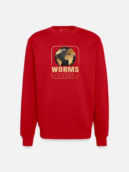 Worms - Heavyweight Oversized Organic Crew Neck Made in EU - Rot
