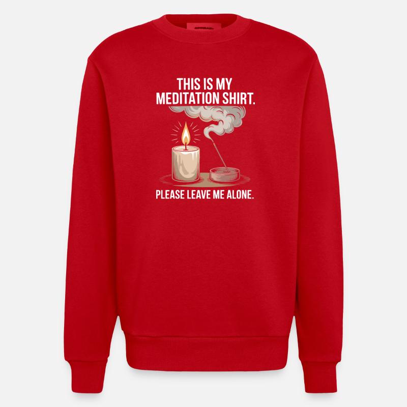 Funny Meditation Introvert Mindfulness Design - Heavyweight Oversized Organic Crew Neck Made in EU - red