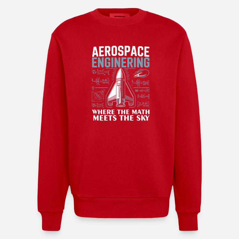 Aerospace Engineering Math Humor Design - Sweat bio épais oversize fabriqué en UE - rouge