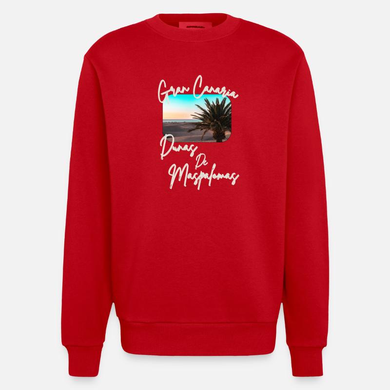 Dunas de Maspalomas – Gran Canaria’s - Heavyweight Oversized Organic Crew Neck Made in EU - Rot