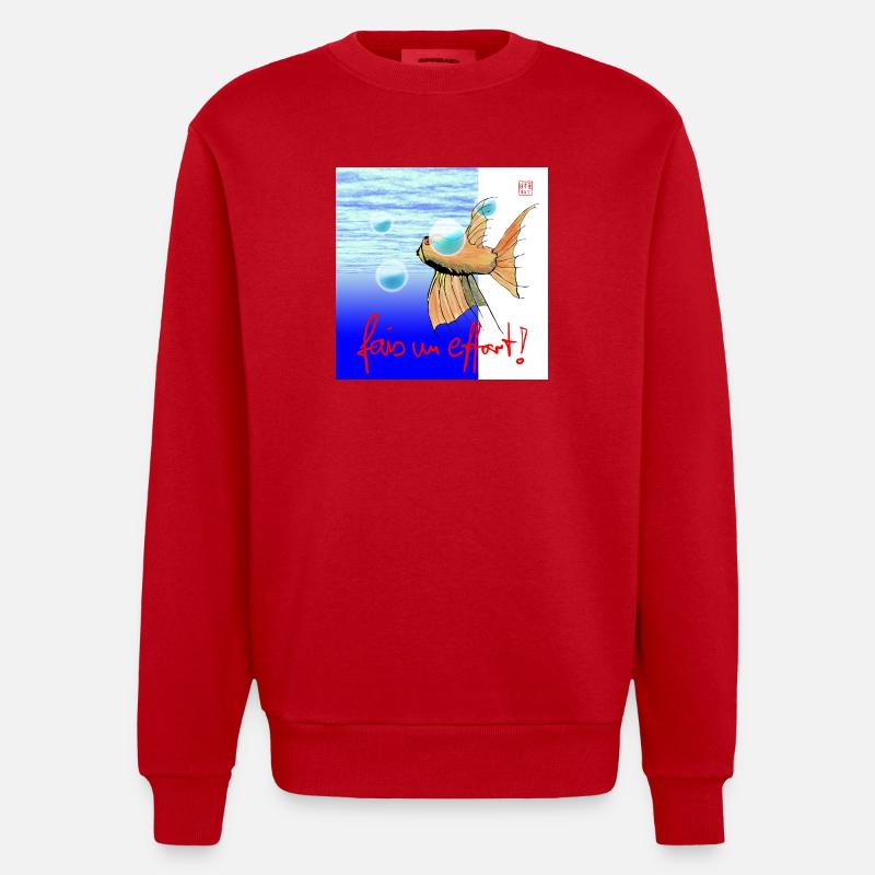 fais un effort - Heavyweight Oversized Organic Crew Neck Made in EU - Rot